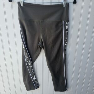 Zyia Active Athletic Cropped Olive Leggings Womans 6-8